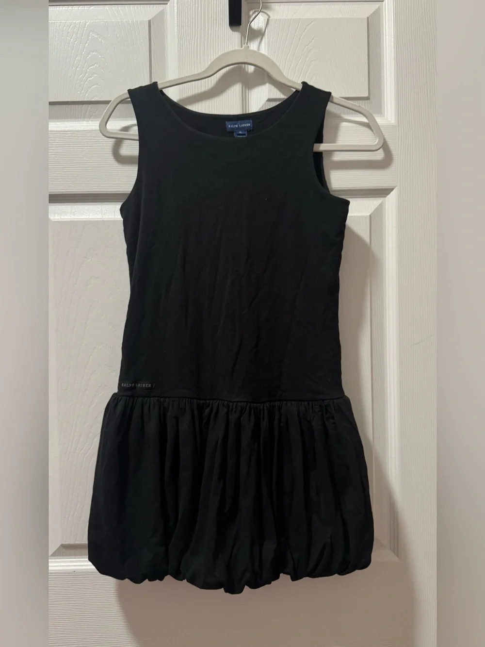 Ralph Lauren Black Sleeveless Bubble-Hem Dress